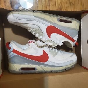 White and Red Sneakers